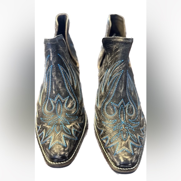 Roper Shoes - BURNISHED LEATHER ANKLE BOOT, BROWN BY ROPER western shoes, size 8 (9-9,5)